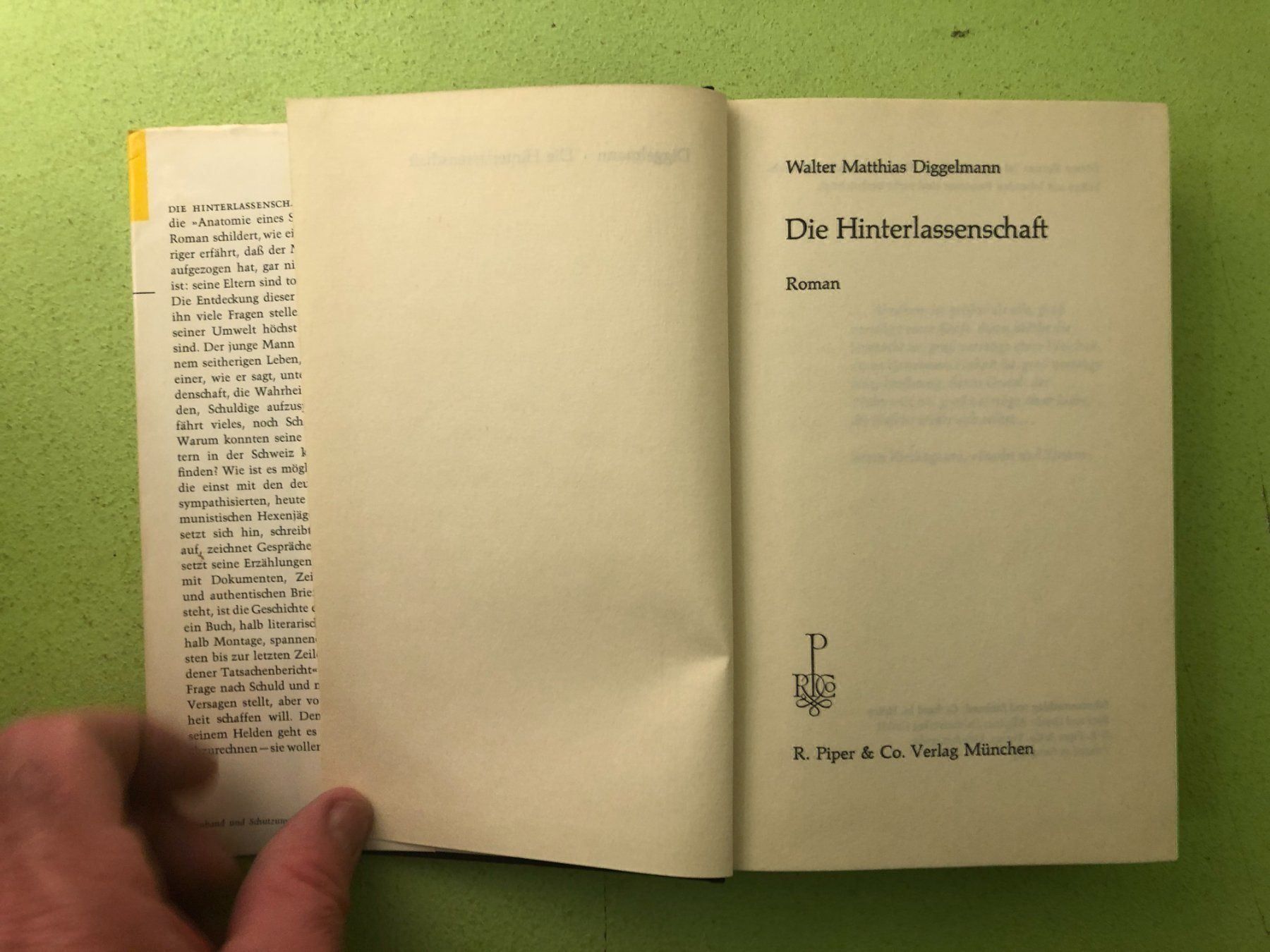 Libri: W. M. Diggelmann: Die Hinterlassenschaft – Usato da Zürich venduto da allp 2