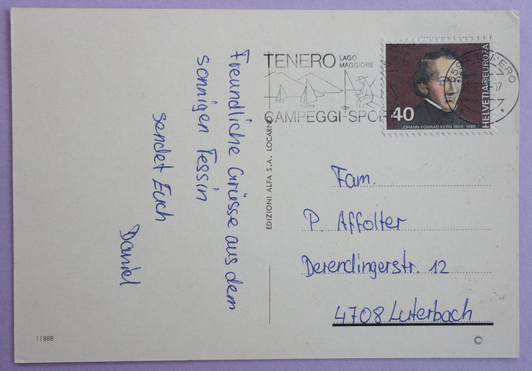 Cartoline postali: Locarno – Usato da Fétigny venduto da Billy2miny 1