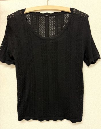 Feinstrick Kurzarm-Pullover, S/M Schwarz, Top Zustand!