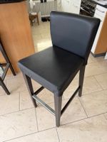2 Barhocker IKEA BERGMUND mit schwarzem Lederbezug
