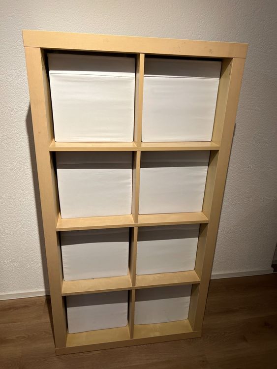 ikea-kallax-braun-2x4-inkl-8x-weissen-stoffboxen-d-occasion