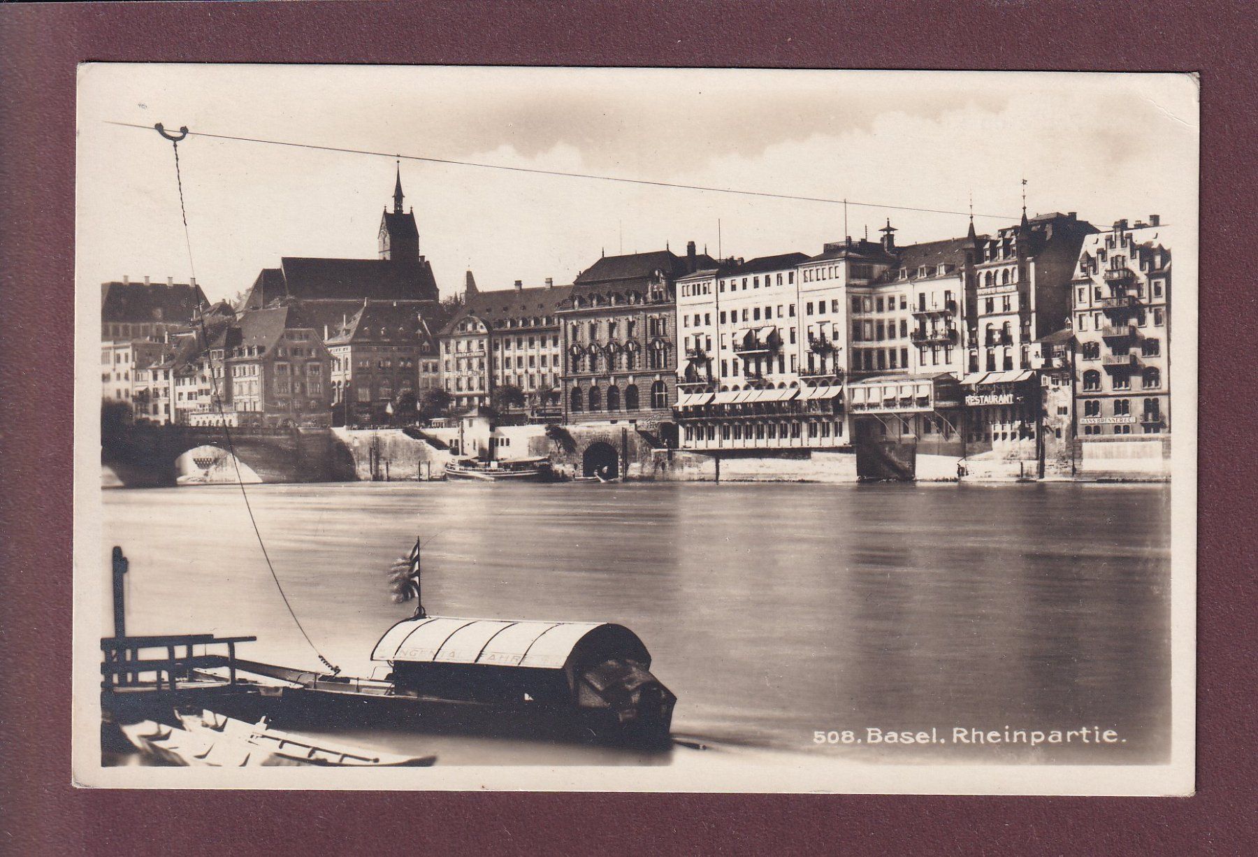 Ansichtskarten: BASEL - Rheinpartie – Gebraucht aus Pully von nicecards