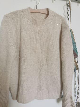 Damen Pullover beige mit Pailletten guter Zustand