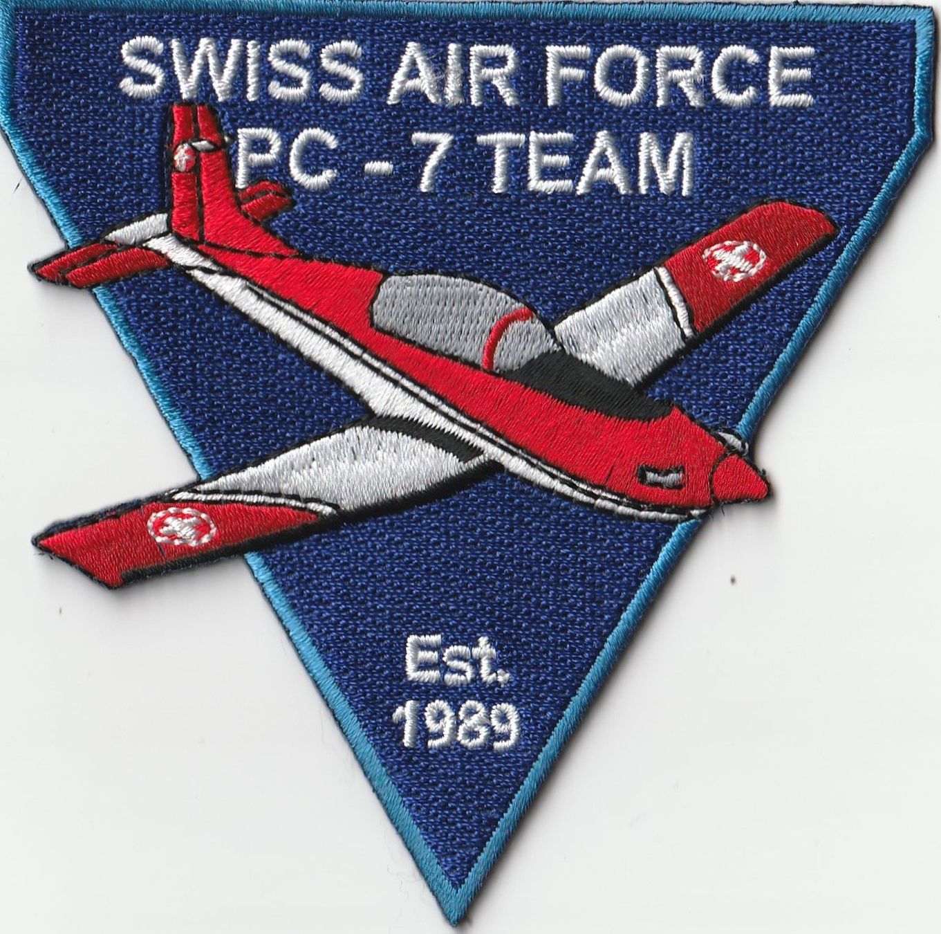 Schweizer Armee Plaketten & Abzeichen: Schweizer Luftwaffe PC-7 Team Patch Est.1989 ohne Klett – Neu (gemäss Beschreibung) aus Emmenbrücke von F.ingl-1947