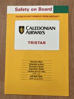 Caledonian Airways Tristar Safety card.
