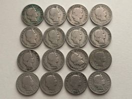 Lot mit 16 Stk. 5 Rp.(1880 - 1899) ohne 1887/89/96