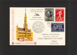 Perfins Belgien , IMABA Basel - Brüssel 21.8.1948