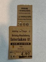 SBB Brünig Edmondson Karton Billett 1946