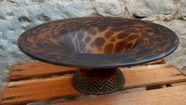 Midcentury Murano Amber Glas Schale