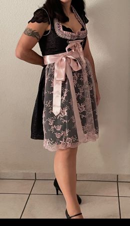 Dirndl schwarz rosa Spitze Grösse 42