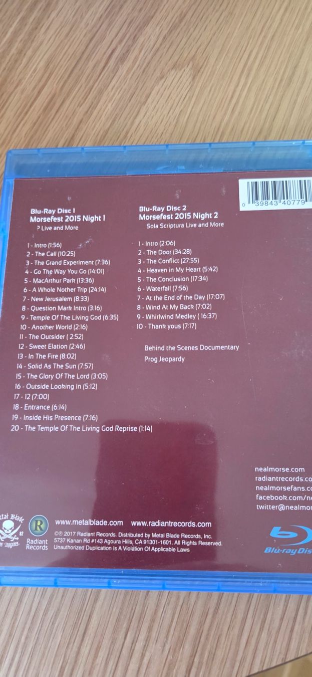Alle DVDs: Neal Morse - Morsefest 2015 – Gebraucht aus Galgenen von crazyman 1