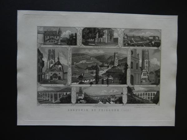 Stiche: Fribourg Souvenirblatt – Gebraucht aus Risch von Rischli15
