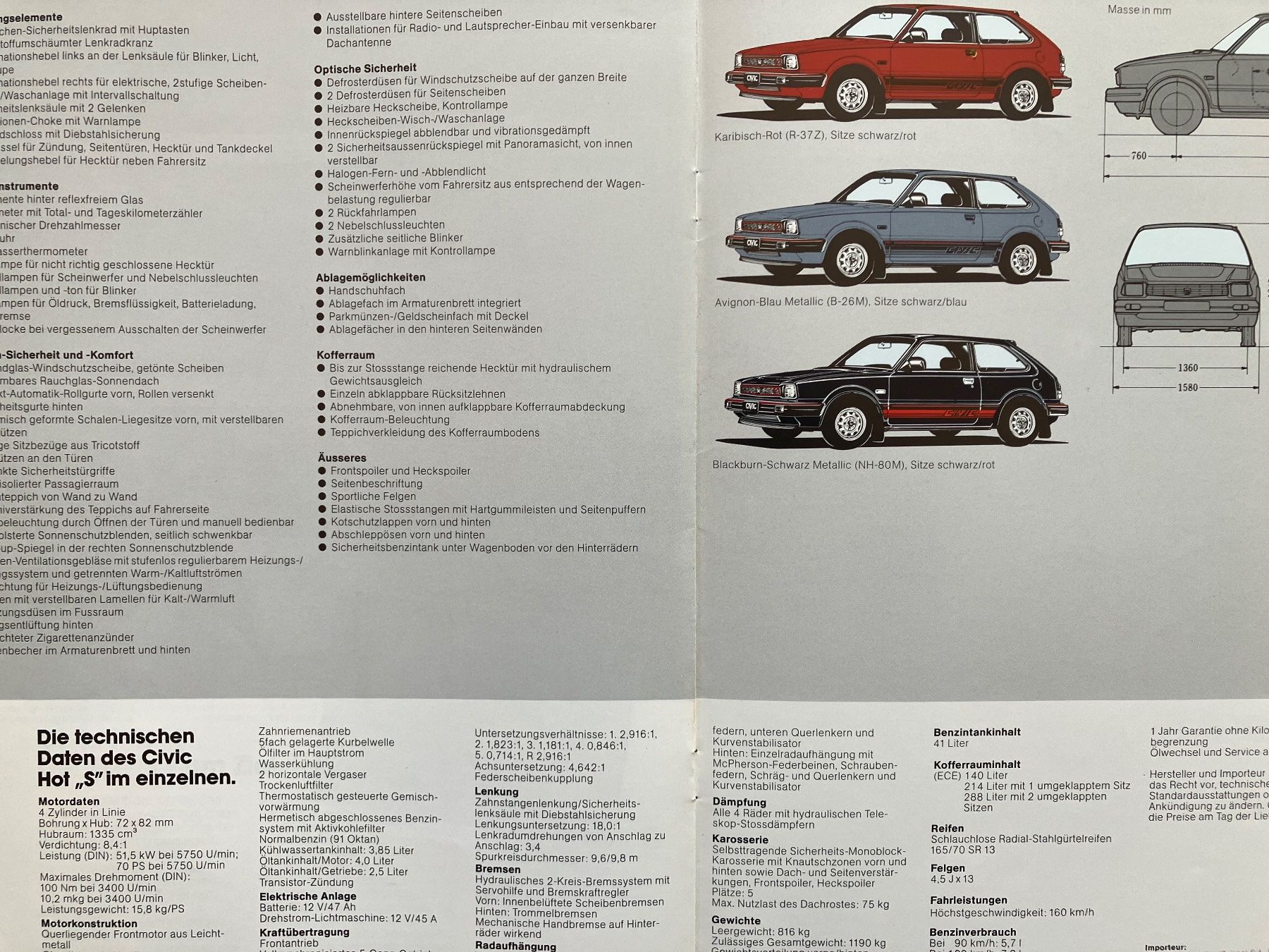 Honda Autos: Honda Civic Hot "S" - CH-Originalprospekt – Neuf (Voir description) à Malans GR par Chueche427 6