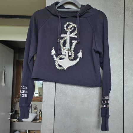 🐸 HOODIE MIT ANKER XS S M GOLDPRINT KAPUZENPULLOVER