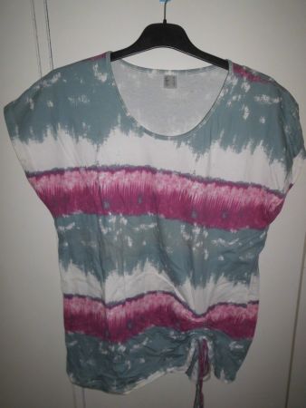 T-shirt rose/gris 100% coton T. 44