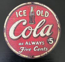 Blechschild rund 20 cm "Cola" Deko fun shabby chic Sammler