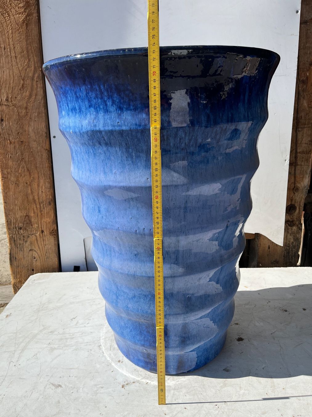 Vasi per fiori: grosser Gartentopf / Keramik, blau – Nuovo (secondo la descrizione) da Wetzikon ZH venduto da seli03 6