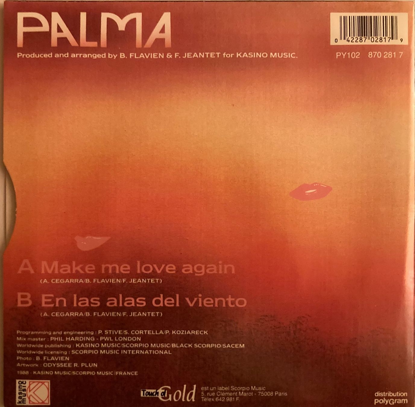 Schallplatten: PALMA - MAKE ME LOVE AGAIN – Gebraucht aus Poliez-Pittet von Newtown-Records 1