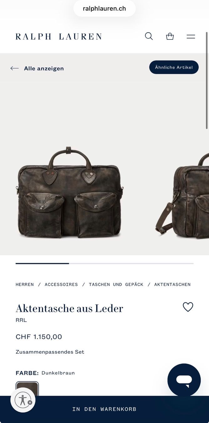 Valigie & Borse: porte-documents RRL - Ralph Lauren - cuir vachette – Usato da Givrins venduto da Nicolux01 9