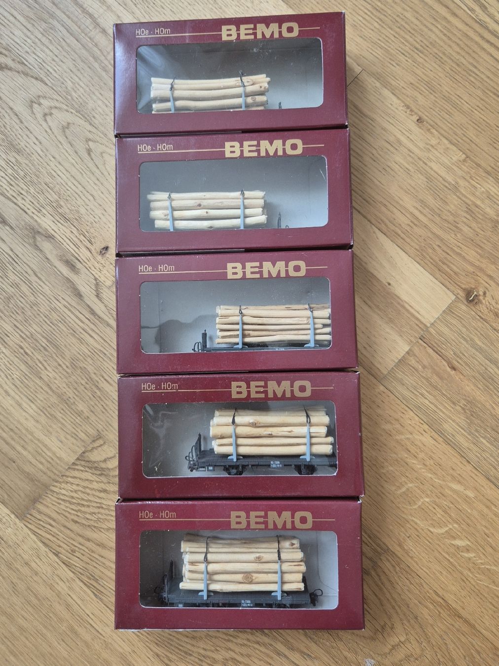 Bemo Modellini di ferrovie: 5x Bemo Holzwagen H0m – Usato da Chur venduto da engdan 1