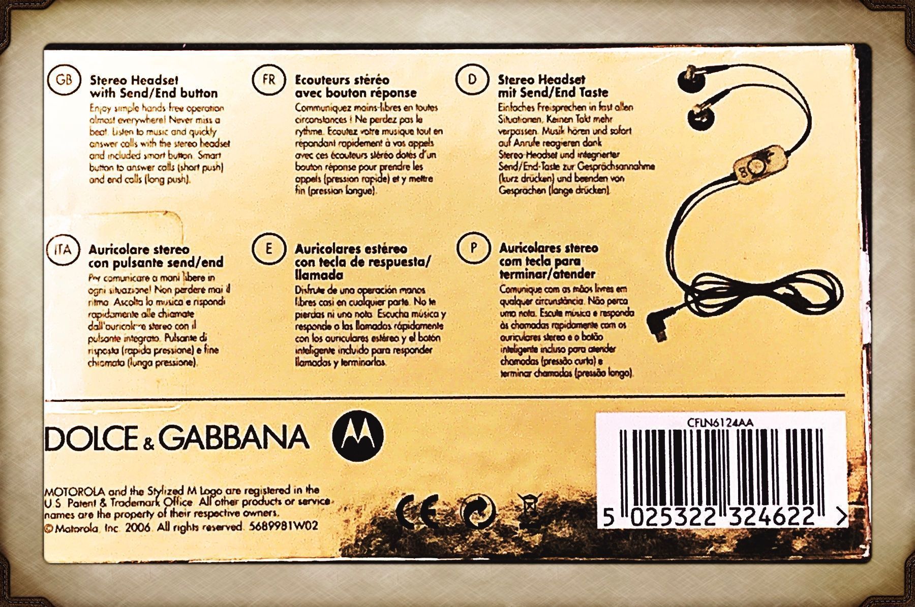Dolce & Gabbana Kopfhörer: DOLCE & GABBANA-Stereo Headset, NEU – Neu und originalverpackt aus Malters von Dom55 4