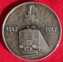 100 Jahre Schweizer Eisenbahn 1847 - 1947 Silber