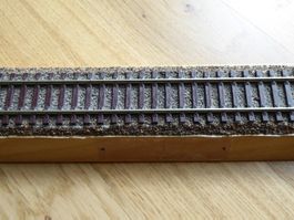 Langes Roco HO Gleisbrett, geschottert, 119,5 x 6cm, Holz