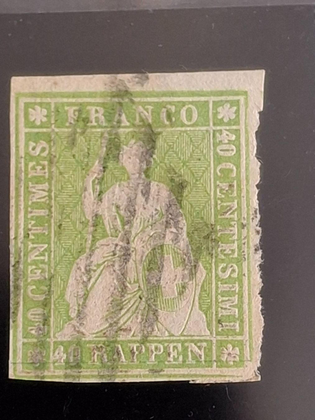 Tutti i francobolli: 26A/A3, Kat. CHF 500.00++ Bogenecke! Fehlerfrei! Top! – Usato da Zug venduto da Vorphalak