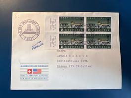 Helvetia, 1947, 100 Jahre Schw. Eisenb. Brief , VB mit Abart