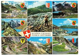 SUSTEN GRIMSEL FURKA ST. GOTTHARD Postauto - Alphornbläser