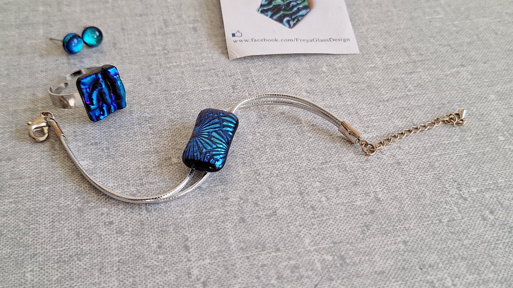 Altri gioielli: Schöner Schmuck, Freya Design, Dichroic Glas, Blau – Nuovo (secondo la descrizione) da Weinfelden venduto da Yenas10 8