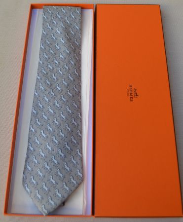 Krawatte / Cravate Hermès 100% Soie/ Seide