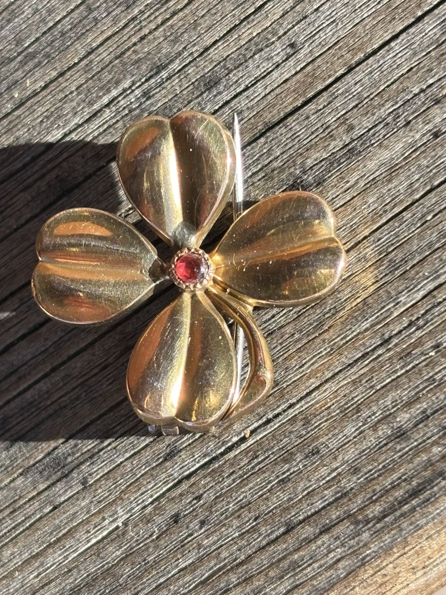 Spille & Fermagli: Broche trèfle à quatre feuilles – Usato da Zürich venduto da nepomucene2013 1