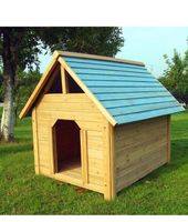 XL Wetterfeste Massiv Hundehütte Blockhaus Stil95 cm