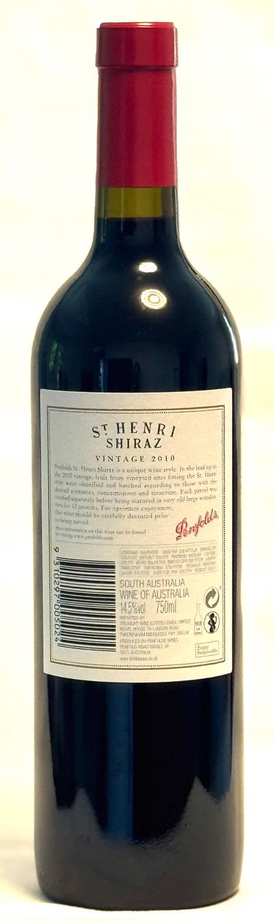 Vino: PENFOLDS St HENRI SHIRAZ 2010 – Nuovo e nell'imballaggio originale da Sils/Segl Baselgia venduto da myCantina 1