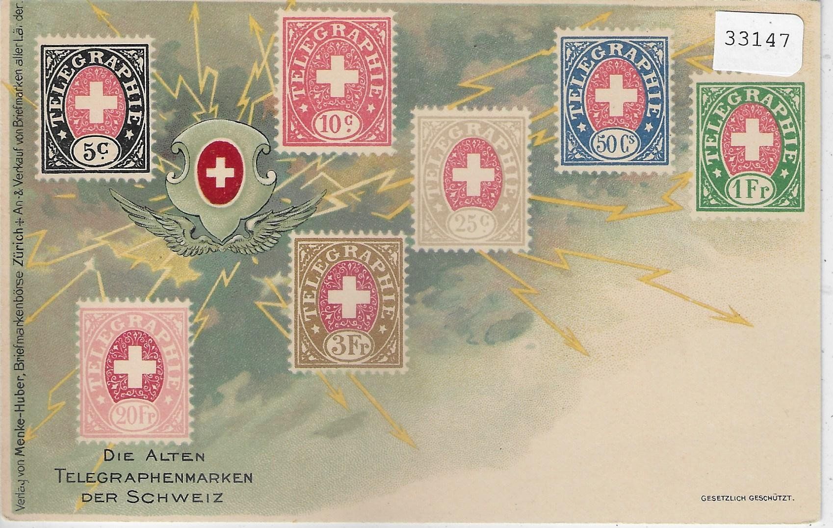 Cartoline postali: Die alten Tlegraphenmarken der Schweiz - Litho – Usato da Ettingen venduto da Kartenplanet