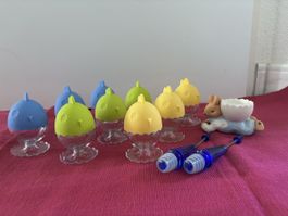 Tolles Eierbecher Set für Ostern, 12 Teile, neuwertig