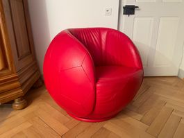 de Sede DS-9100 Fussball-Sessel Leder Rot – Designklassiker