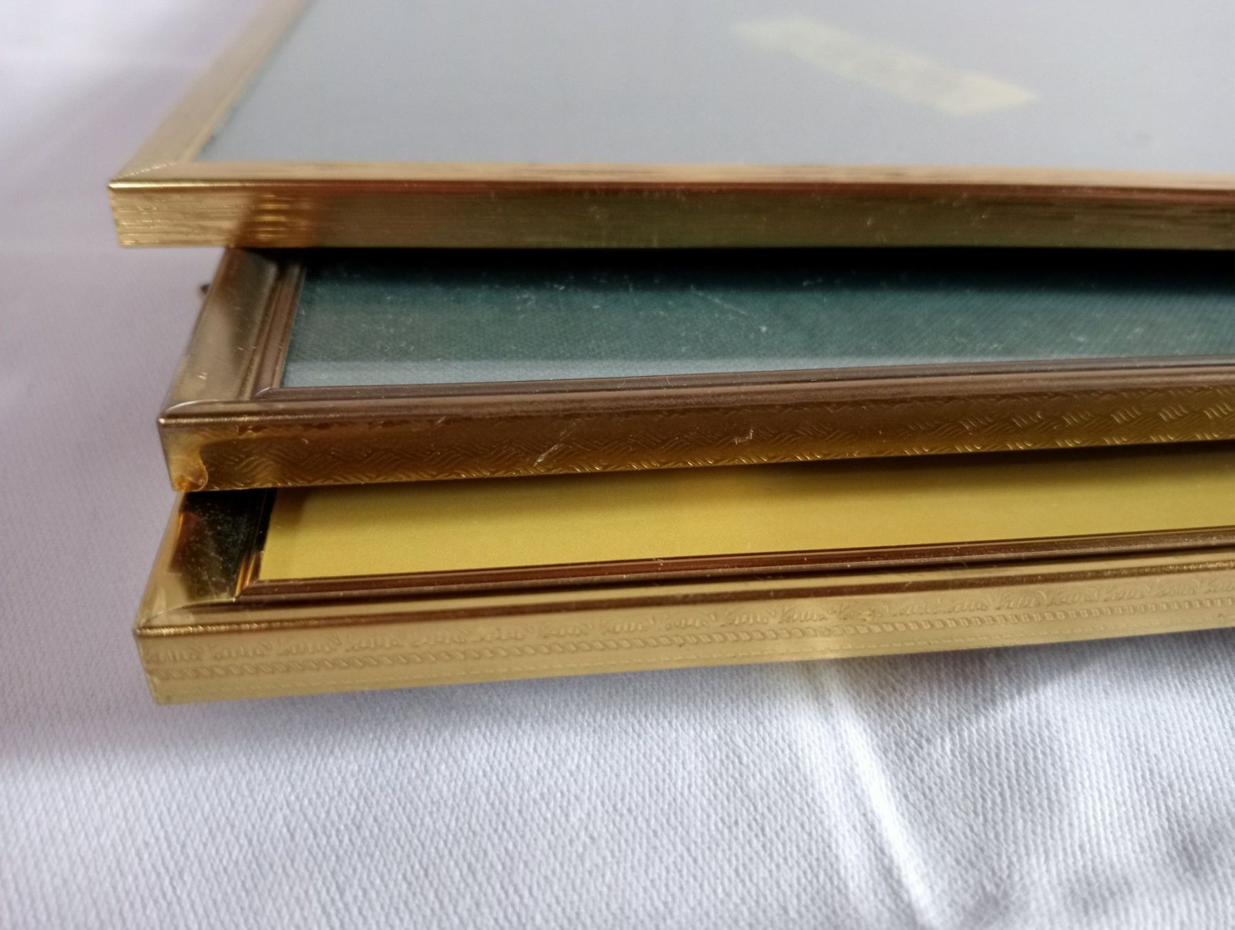 Cornici: 6er Set "Jyden" Bilderrahmen Messing Flachglas 3 Größen – Usato da Oberdorf BL venduto da Barocki888 8