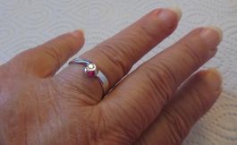 Echtschmuck: Brillant-Silberring mit 1 Diamant 17/53