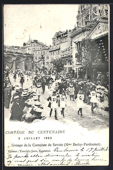 Ansichtskarten: Lausanne, Cortege du Centenaire 5.7.1903 – Gebraucht aus Berlin von bartko-reher