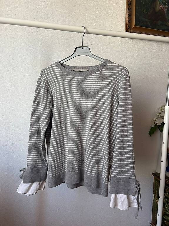 Top: LOFT Grey striped long sleeve top – Usato da Birsfelden venduto da Vic_toria 3