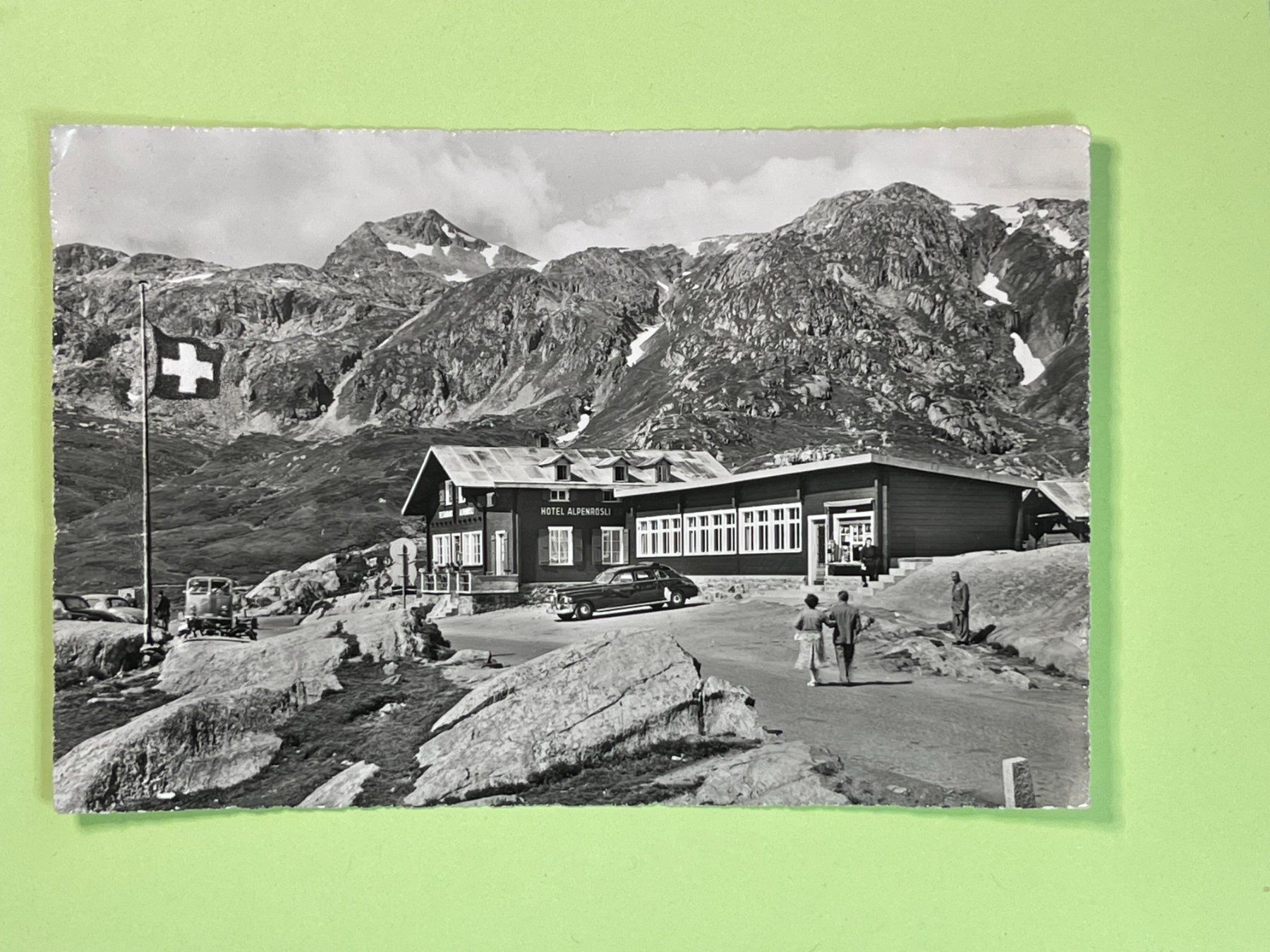 Cartoline postali: Hotel Restaurant Alpenrösli - Grimsel-Passhöhe – Usato da Steg VS venduto da _vinci_