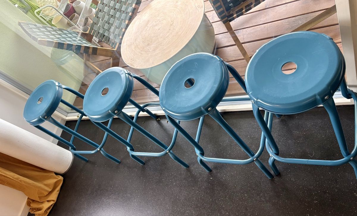 Ikea Sgabelli: 2 Tabourets bleus industriels – Usato da Neuchâtel venduto da Christel76 1