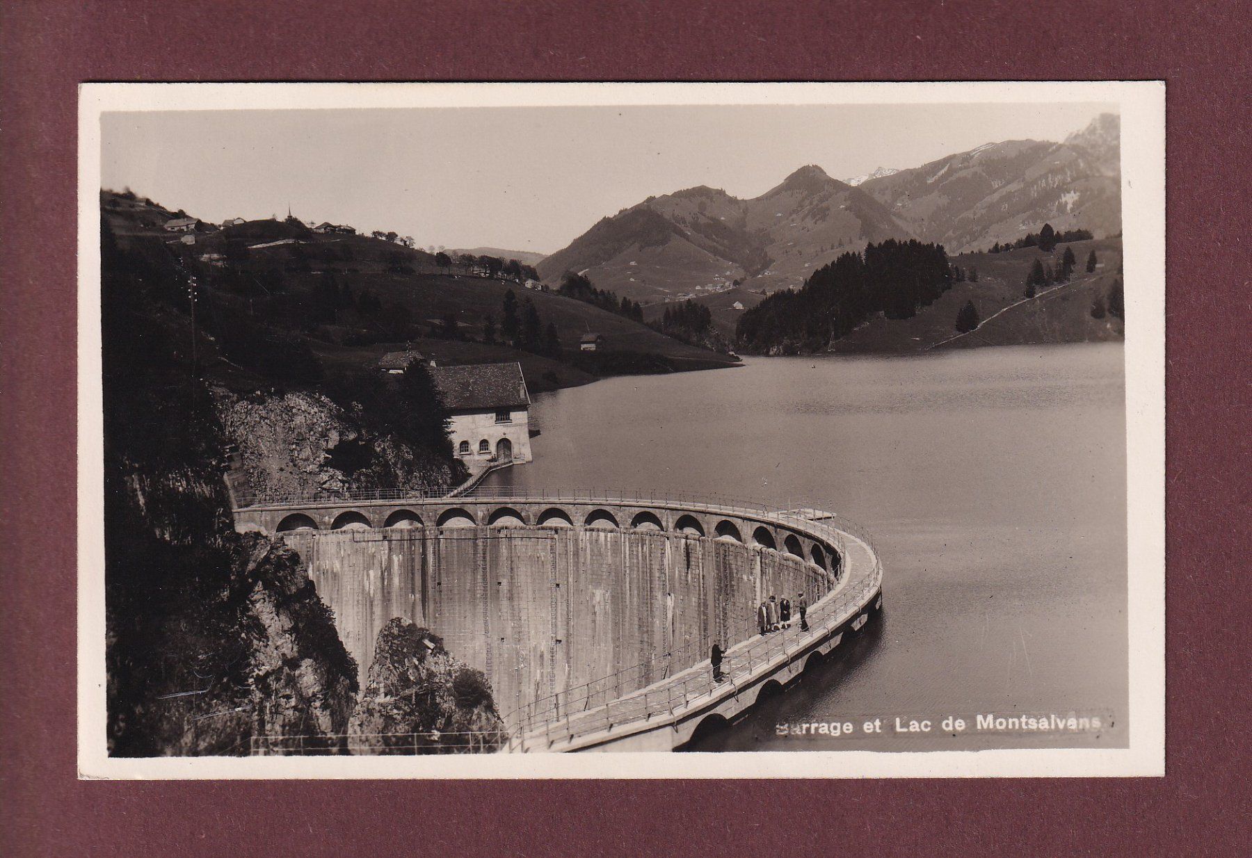 Cartoline postali: Barrage et Lac de MONTSALVENS - 1932 – Usato da Pully venduto da nicecards