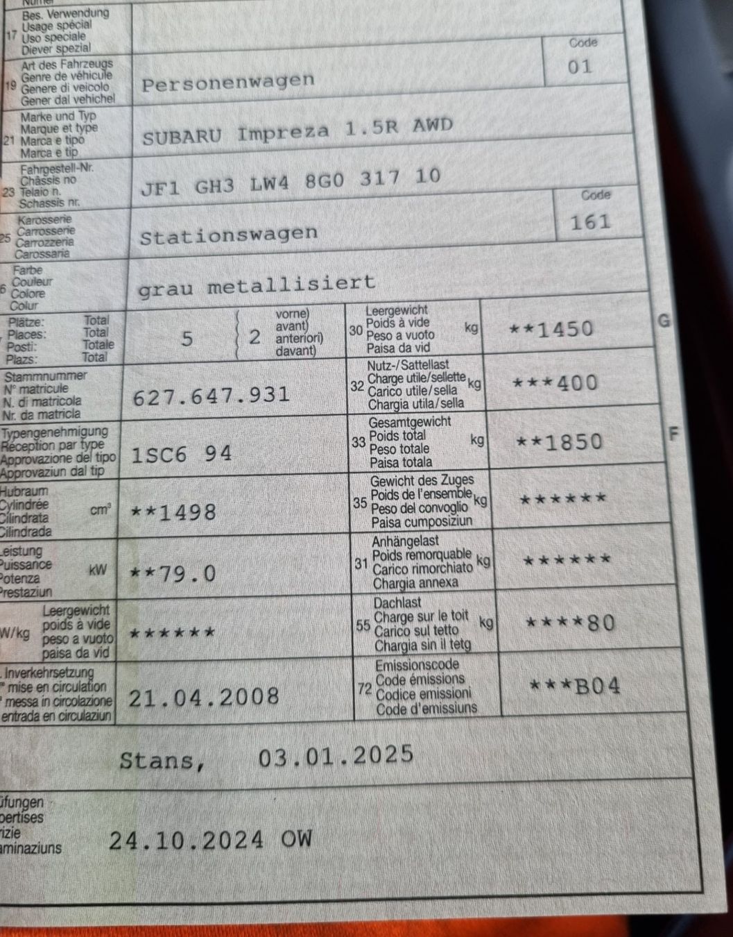Subaru Autos: Subaru Impreza 1.5 AB MFK 10.2024 – Gebraucht aus Wolfenschiessen von Kriss9 9