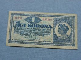 Ungarische Krone von 1920 - Antike Banknote für Sammler