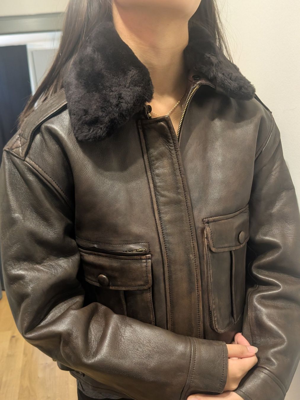 Sandro Jacken: SANDRO PARIS vintage brown leather jacket – Neu (gemäss Beschreibung) aus Vevey von ste_d5zv 6