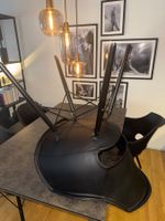 4x Design Schalenstuhl Lea Schwarz – Skandinavischer Stil