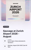2x tickets Sauvage Airport Event Zurich 2026